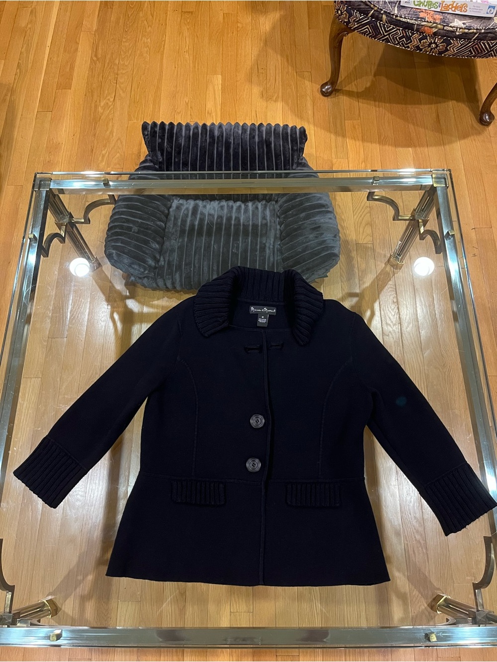 mercer & madison Black Knit Collar Cardigan Jacket